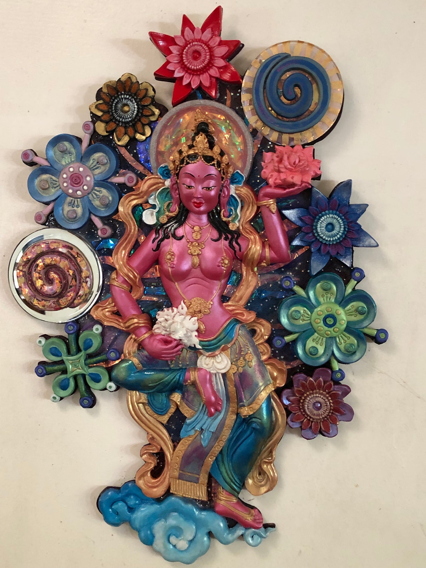 Galactic flower Goddess multidimensional original Wall Art