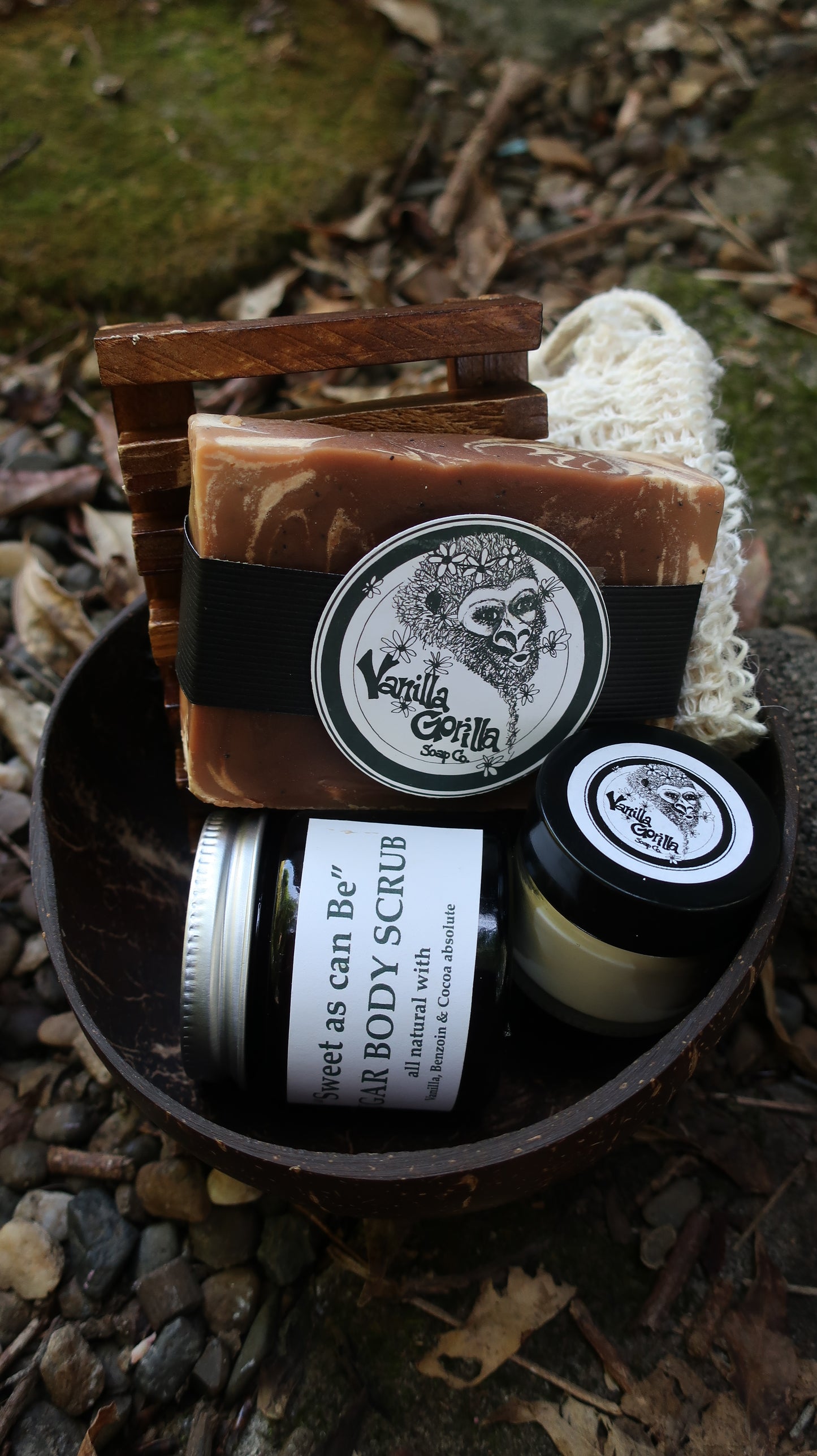 Caramel Lover Vanilla Gorilla Gift pack ~ soap, sugar scrub & deodorant
