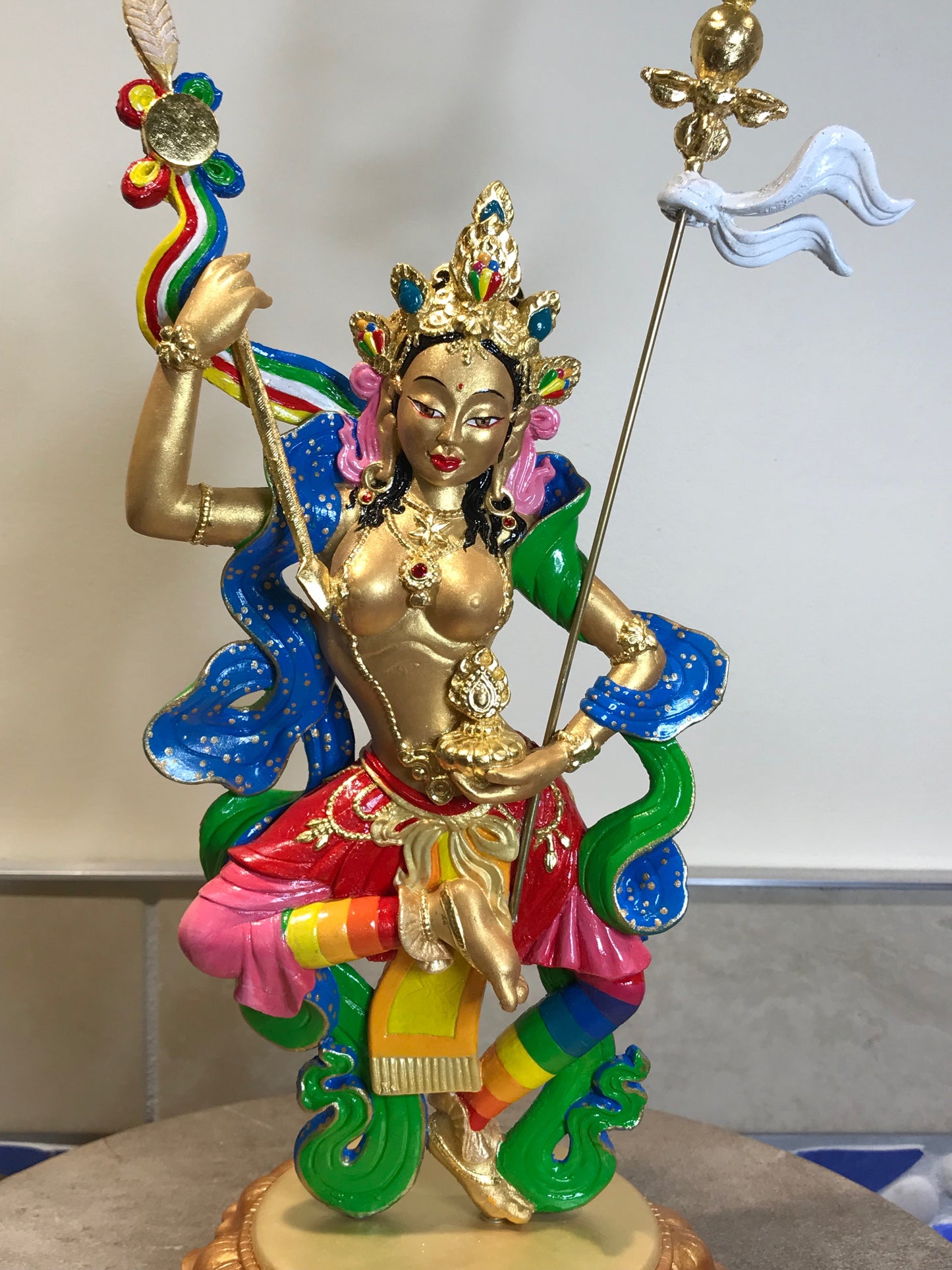 (Made to Order) Statue-Princess Mandarava~Gold/rainbow