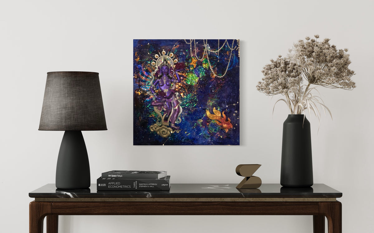 Galactic Aurora goddess on a wall 