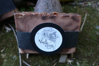 Mottled brown & white vanilla coconut soap bar 🦍