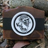 Bar of vanilla soap with a 'Vanilla Gorilla Soap Co.' label on a natural background