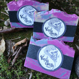 Lavender purple vanilla gorilla soap bar stack
