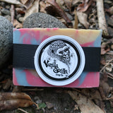 Bar of soap with a 'Vanilla Gorilla' label on a natural background