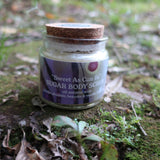 Jar of Sweet As can be Vanilla Sugar Body Scrub on a natural background