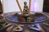  bronze Incense Burner w/buddha holds two sticks to burn