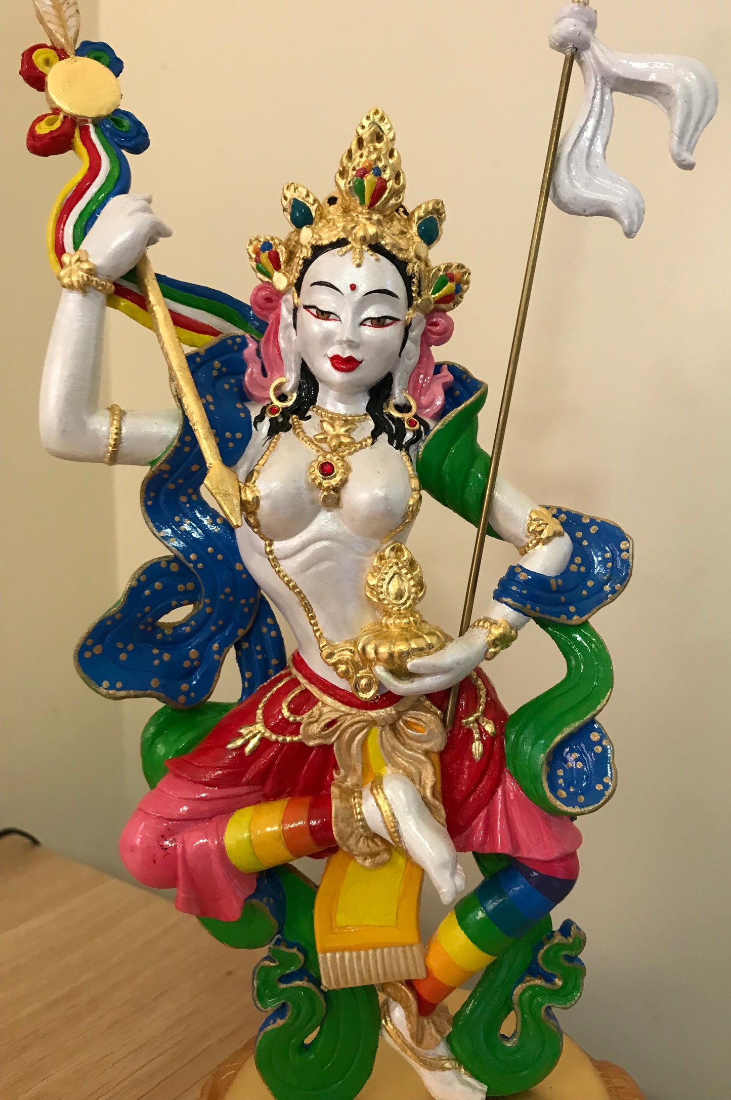 (made to order) Princess Mandarava Statue ~ white/rainbow