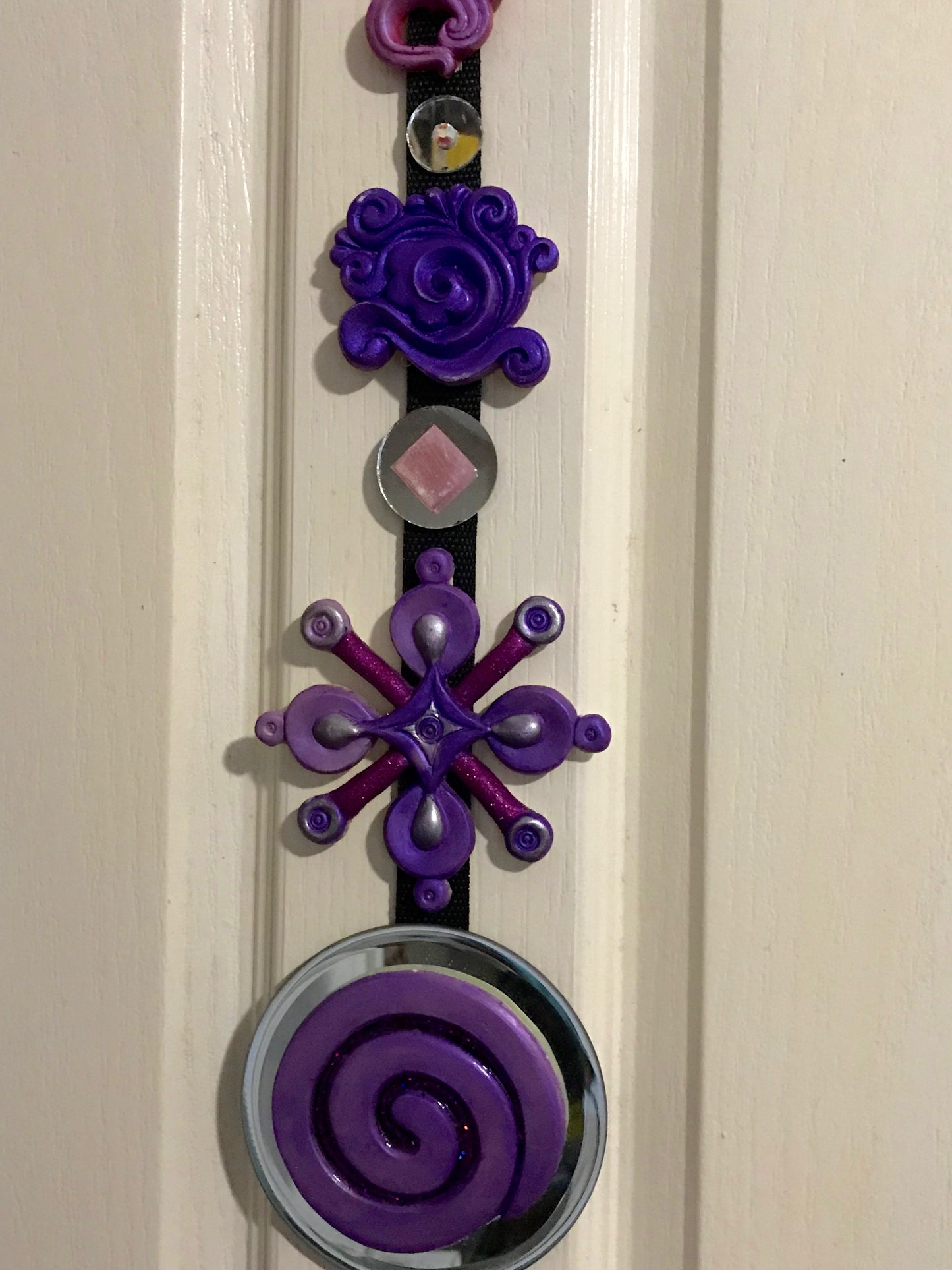 Purple Swirl love heart Dangelie wall art sculptural hanging  