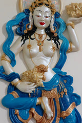 Tibetan Goddess ~ "Free Floating" white w/blue