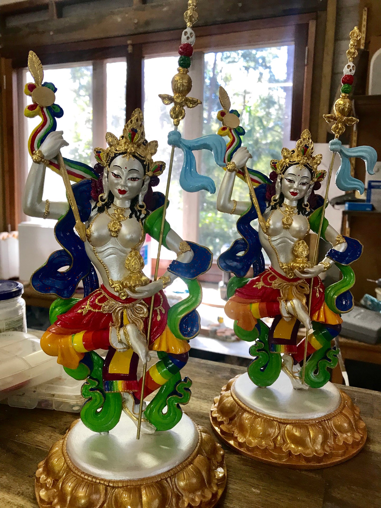 (made to order) Princess Mandarava Statue ~ white/rainbow