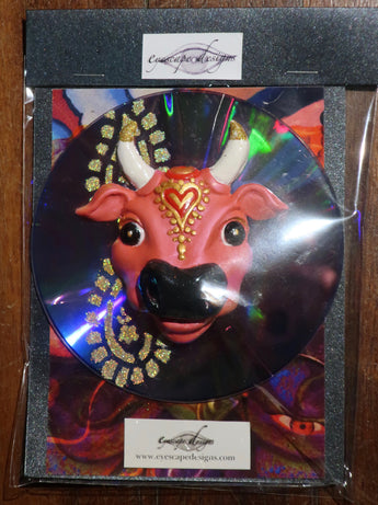 pink Karma Cow fridge magnet