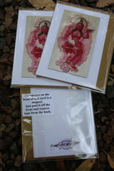 Pink Cloudland Goddess greeting card ~ magnet front ~ Buddhist design